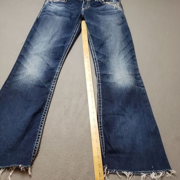 Silver Jeans, Suki Mid Slim Boot Womens bling / embroidery cropped bootcut - Picture 15 of 15